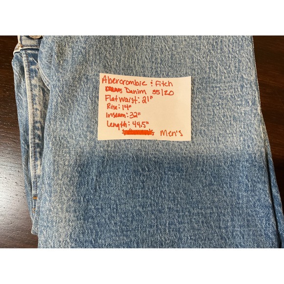 Abercrombie‎ & Fitch The 90s Slim Straight Ultra High Rise Blue Distressed Jeans - Picture 10 of 10